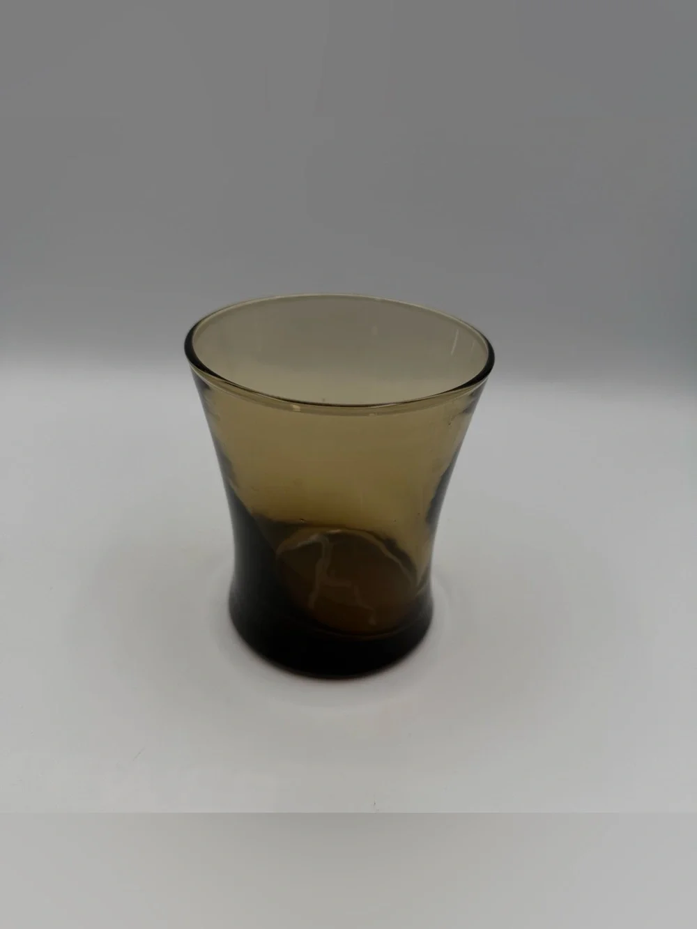 Vintage Smokey Amber Brown Glass Tumblers 10 oz Juice Rocks Glasses. Set of 4